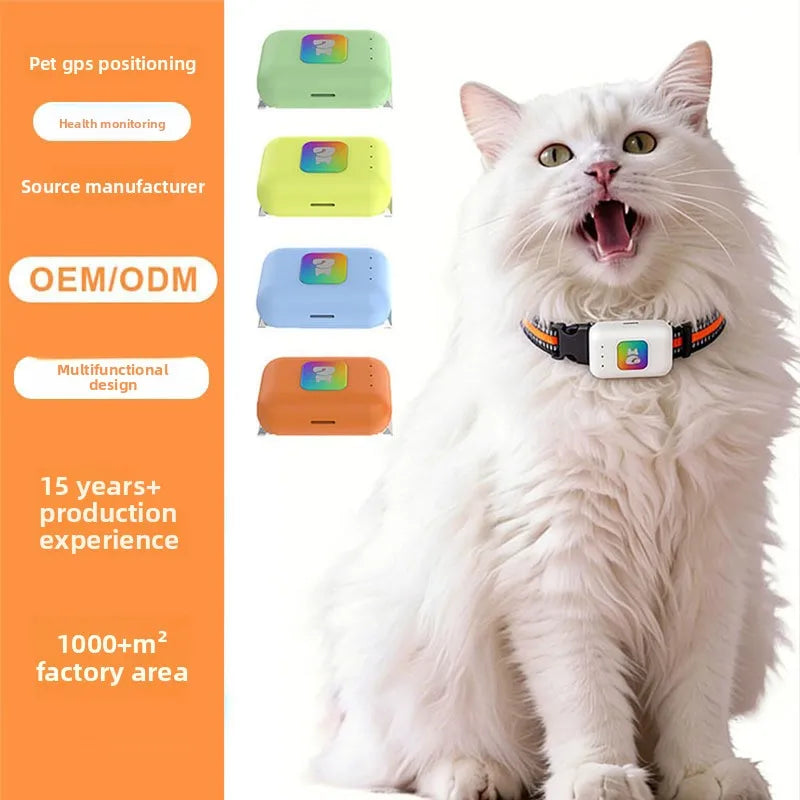 Waterproof 4G GPS Pet Collar Locator Real-Time Positioning Anti-Lost Tracking Cat Dog Health Monitoring Rest Time Lithium