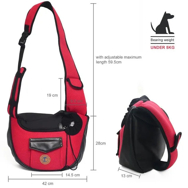 Pet Travel Bag Small Dog Cat Sling Carriers Hands Free Pet Puppy Reversible Pet Bag for Puppy Small Dogs and Cats