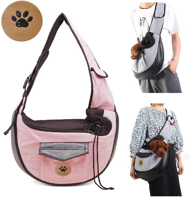 Pet Travel Bag Small Dog Cat Sling Carriers Hands Free Pet Puppy Reversible Pet Bag for Puppy Small Dogs and Cats