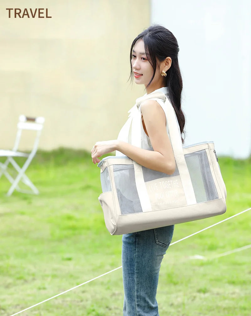 Breathable Pet Carrier Bag Portable Pet Travel Bag with Ventilation for Cats & Dogs Outdoor Cat Handbag Dog Carrier Bag