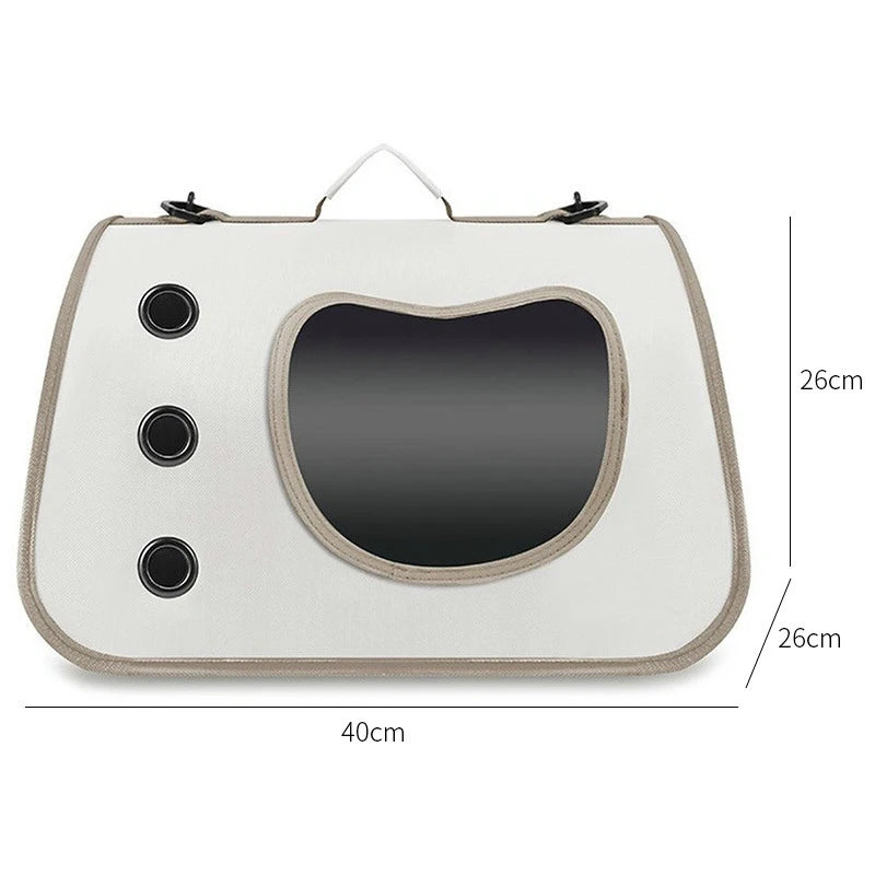 Portable Cat Carrier Backpack for Small Pets Foldable Breathable Pet Travel Bag (Dog & Cat), Lightweight, Adjustable Strap