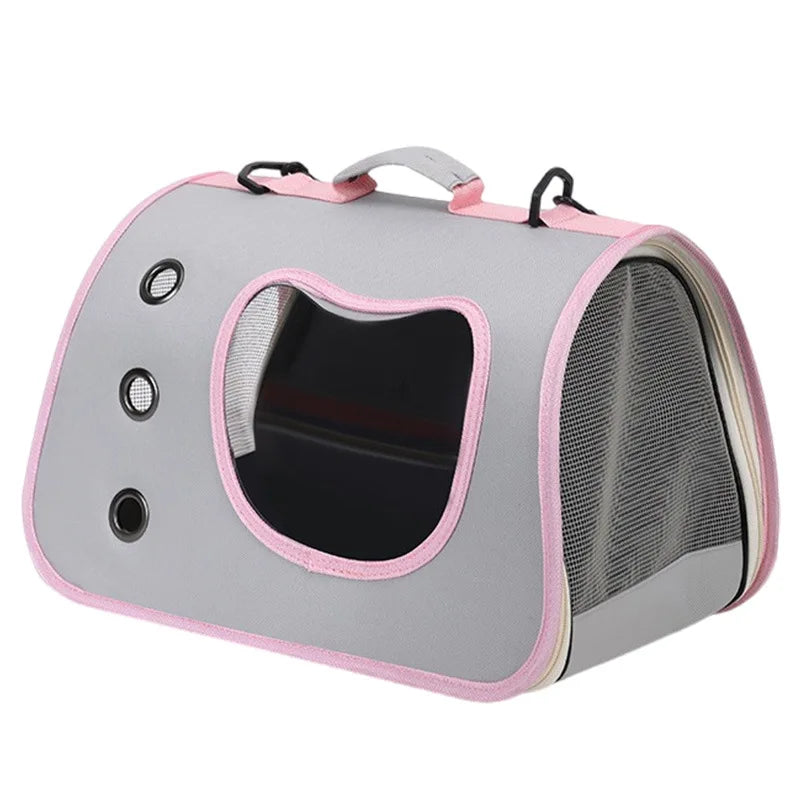 Portable Cat Carrier Backpack for Small Pets Foldable Breathable Pet Travel Bag (Dog & Cat), Lightweight, Adjustable Strap
