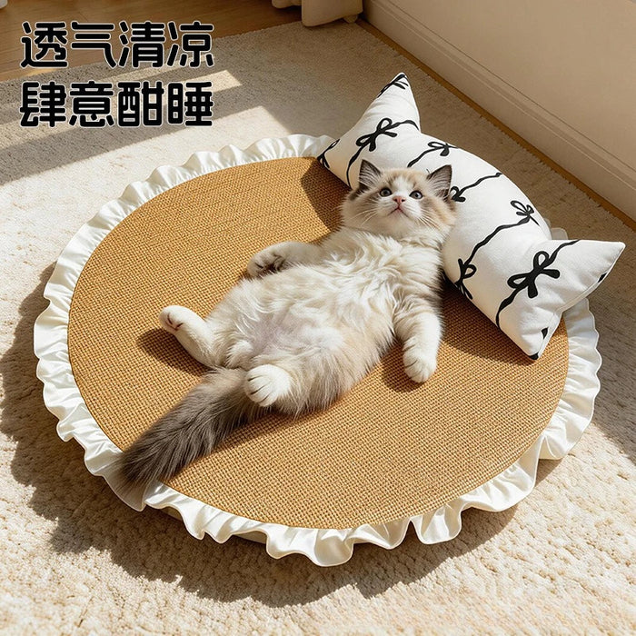 NEW Cat bed dog house with cooling mat and pillow for summer, small sofa bed for cats to sleep on and keep cool pet supplies