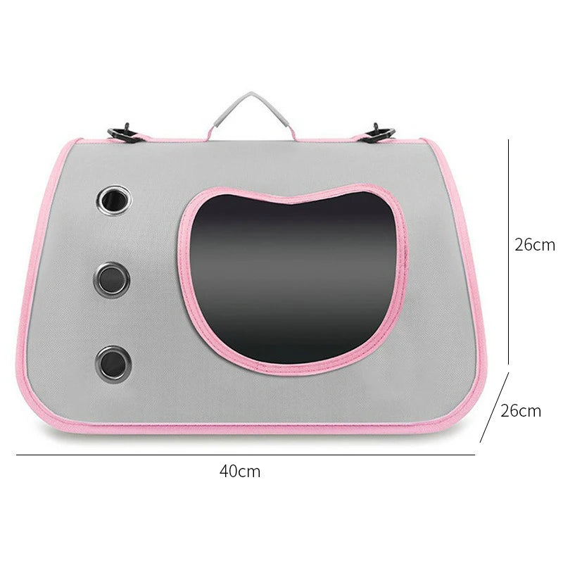 Portable Cat Carrier Backpack for Small Pets Foldable Breathable Pet Travel Bag (Dog & Cat), Lightweight, Adjustable Strap