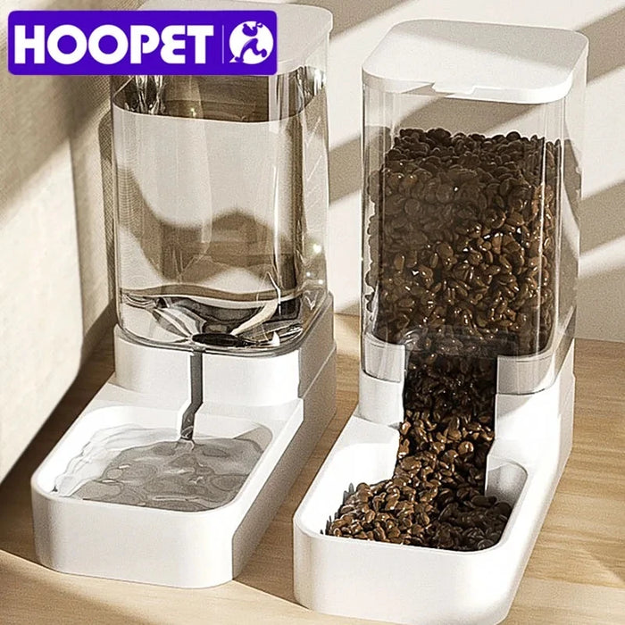 HOOPET Dog Feeder Cat Feeding Transparent Pet Dispenser Container Kitten Accessories
