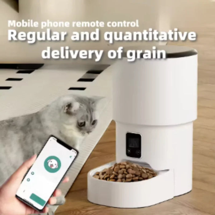 New 4L Automatic Pet Feeder WiFi Enabled Intelligent Cat And Dog Food Dispenser Smart Pet Feeder with Button Control