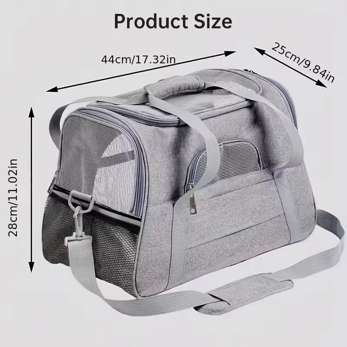 Foldable Pet Carrier Bag Small Dog Cat Carrying Out Bags Expansion Pet Travel Bag Mesh Breathable Expansion Crossbody Handbag
