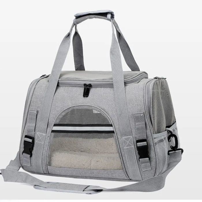 Foldable Pet Carrier Bag Small Dog Cat Carrying Out Bags Expansion Pet Travel Bag Mesh Breathable Expansion Crossbody Handbag