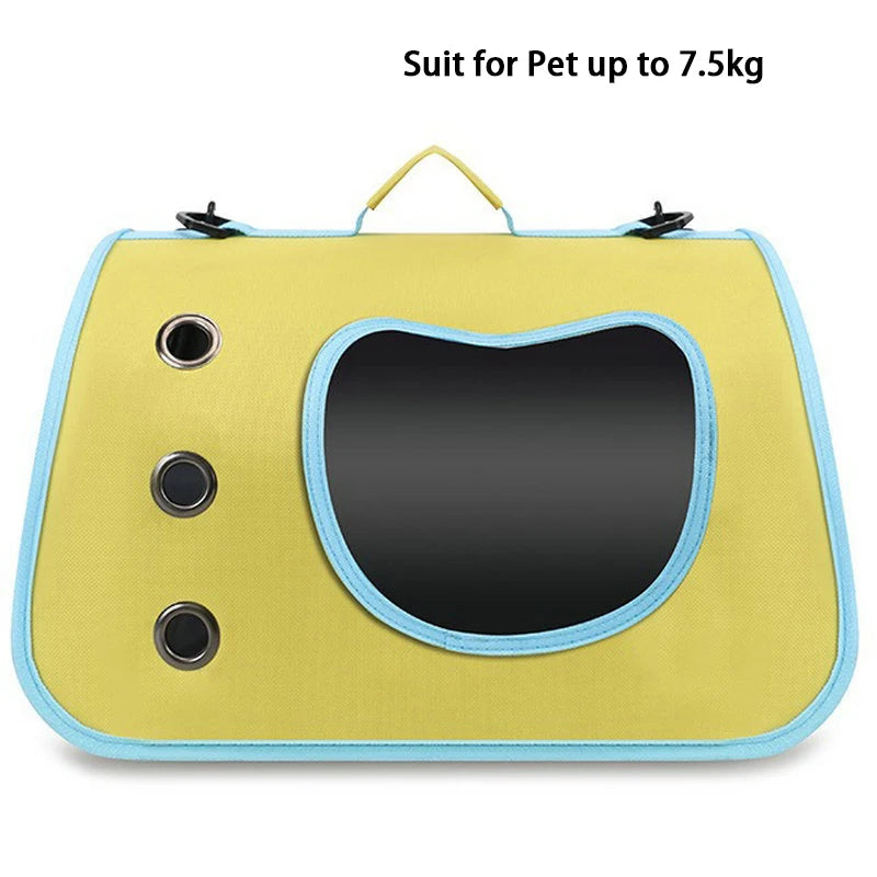 Portable Cat Carrier Backpack for Small Pets Foldable Breathable Pet Travel Bag (Dog & Cat), Lightweight, Adjustable Strap