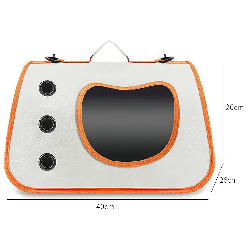 Portable Cat Carrier Backpack for Small Pets Foldable Breathable Pet Travel Bag (Dog & Cat), Lightweight, Adjustable Strap