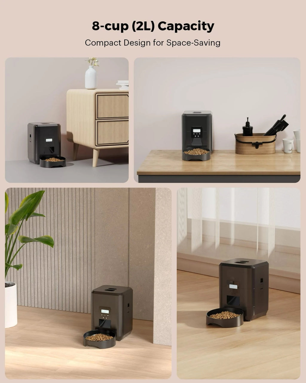 2L Smart WiFi Automatic Pet Feeder for Cats And Dogs with Timer Food Dispenser And Low Food Alert