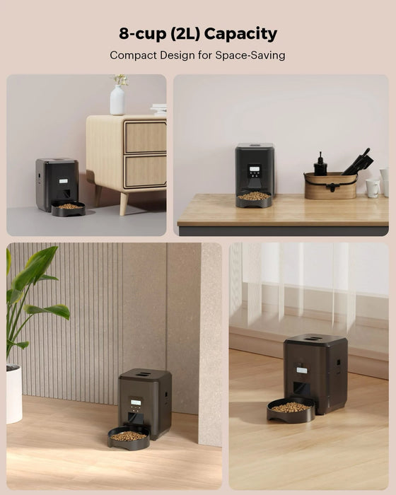 2L Smart WiFi Automatic Pet Feeder for Cats And Dogs with Timer Food Dispenser And Low Food Alert