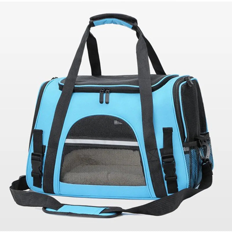 Foldable Pet Carrier Bag Small Dog Cat Carrying Out Bags Expansion Pet Travel Bag Mesh Breathable Expansion Crossbody Handbag