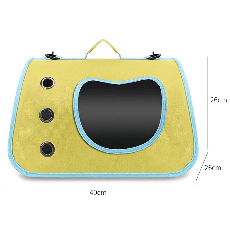 Portable Cat Carrier Backpack for Small Pets Foldable Breathable Pet Travel Bag (Dog & Cat), Lightweight, Adjustable Strap
