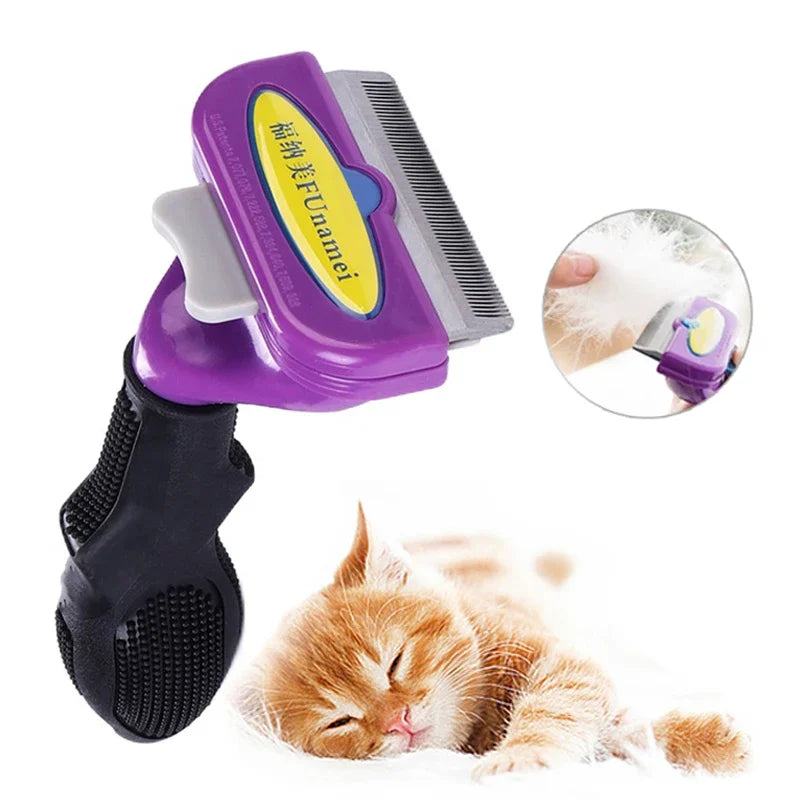 Pet Grooming Brush for Cats And Dogs - Hair Removal Comb Massage Cleaning Tool for Cat Hair Remover Shedding Control