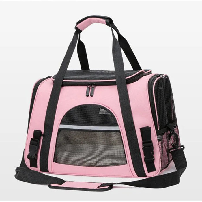 Foldable Pet Carrier Bag Small Dog Cat Carrying Out Bags Expansion Pet Travel Bag Mesh Breathable Expansion Crossbody Handbag