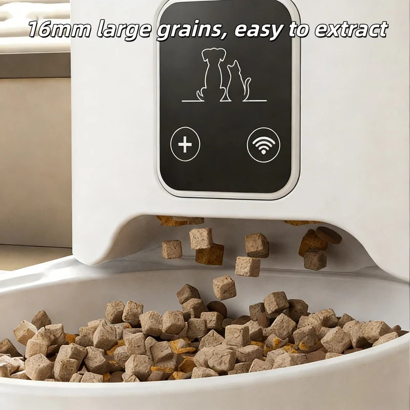 4L Smart Pet Feeder Automatic WiFi Enabled Intelligent Food Dispenser for Cats And Dogs with Button Control