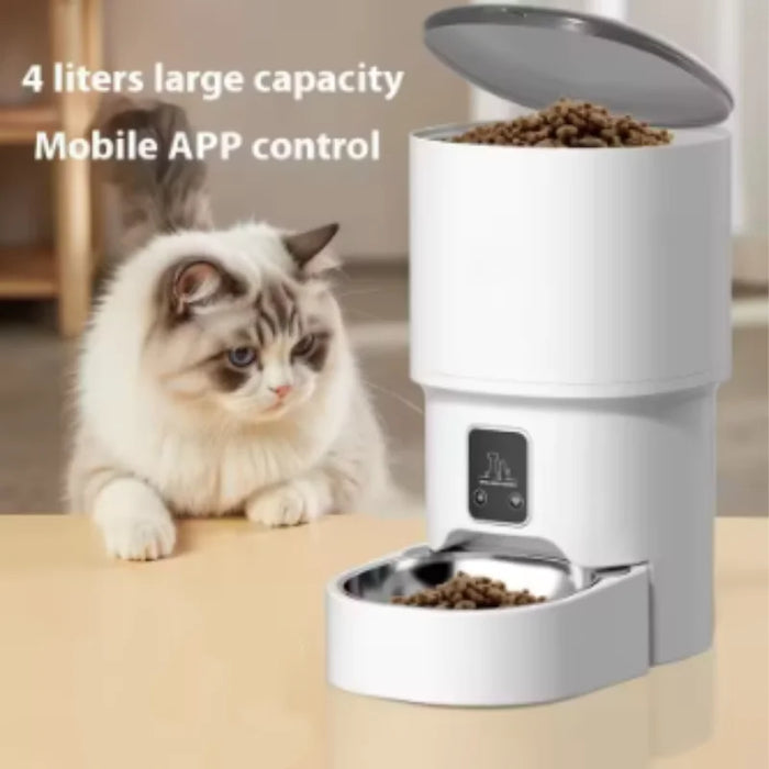 New 4L Automatic Pet Feeder WiFi Enabled Intelligent Cat And Dog Food Dispenser Smart Pet Feeder with Button Control