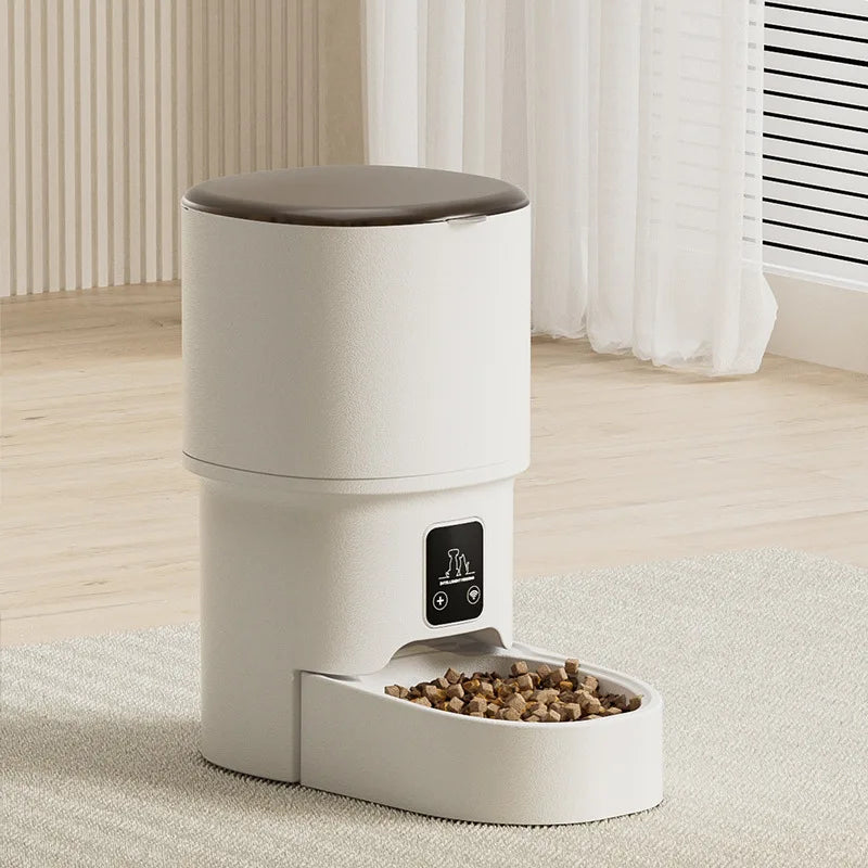 4L Smart Pet Feeder Automatic WiFi Enabled Intelligent Food Dispenser for Cats And Dogs with Button Control