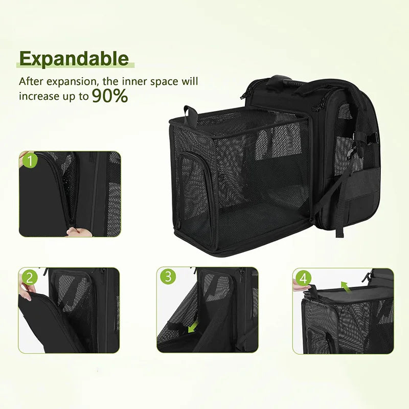 Cat Bag for Outdoor Use Portable and Expandable Pet Travel Bag Small Dog Cat Travel Backpack Pet Accessories